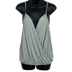 Eri + Ali Anthropologie Wedgewood Green Draped Sleeveless Top XS Extra Small New
